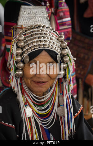 Die christliche Akha, Minderheiten Stamm im Norden von Thailand Berge Stockfoto