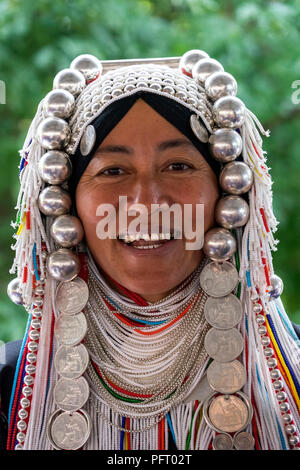 Die christliche Akha, Minderheiten Stamm im Norden von Thailand Berge Stockfoto