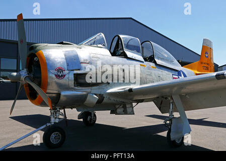 North American T-28, N 14113, Flugplatz de Cerny-La Ferte-Alais, Amicale Jean-Baptiste Salis in der Nähe von Paris, Ile-de-France, Frankreich, Europa Stockfoto