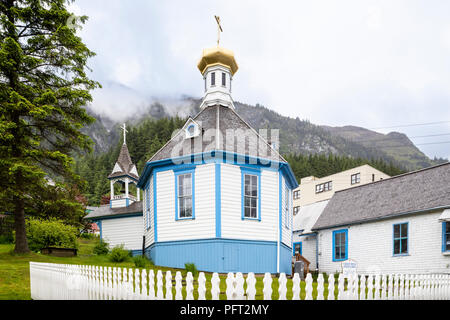 Russisch-orthodoxe Kirche St. Nikolaus im Jahre 1893 in Juneau die Hauptstadt von Alaska, USA gebaut Stockfoto