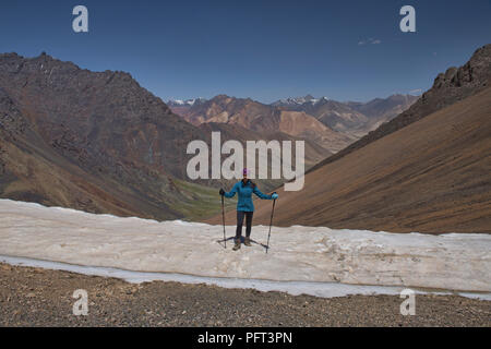 Gipfel des Gumbezjikul Pass, Pshart Tal, Tadschikistan Stockfoto