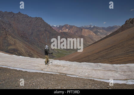 Gipfel des Gumbezjikul Pass, Pshart Tal, Tadschikistan Stockfoto