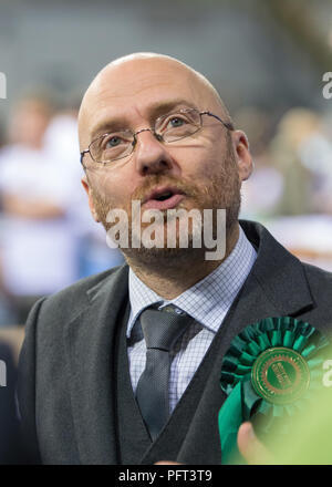 Patrick Harvie MSP-Führer der Scottish Green Party, Großbritannien Parlamentswahlen, Emirates Arena, Glasgow, Schottland - 9. Juni 2017 Stockfoto