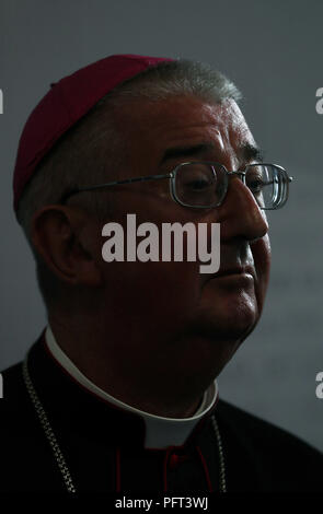 Erzbischof Diarmuid Martin, Erzbischof von Dublin und Präsident des Welttreffens der Familien 2018, während einer Pressekonferenz in Dublin RDS während des Welttreffens der Familien. Stockfoto