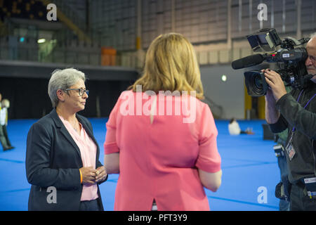 Annie Wells MSP Schottischen Konservativen britischen Parlamentswahlen, Emirates Arena Glasgow, 9. Juni 2017 Stockfoto