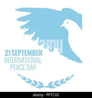 21. September den Internationalen Frieden Hintergrund. Vector Illustration Stock Vektor