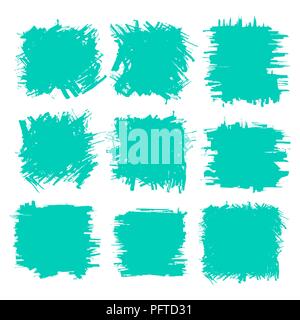 Eine Sammlung von Substraten und Hintergründe von schwarzer Farbe, Anschläge und Pinselstriche, beizen und lackieren erstellt. Schmutzige Linien und groben Texturen. Stock Vektor