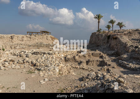 Ruinen von Tel Megiddo Nationalpark in Israel, Naher Osten Stockfoto