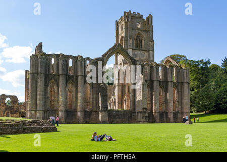 Fountains Abbey in Ripon, North Yorkshire. Stockfoto