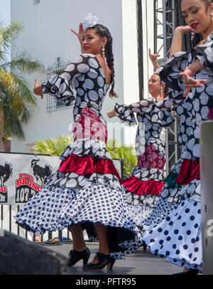 Flamenco Tänzerinnen in traditionellen Kostümen Stockfoto