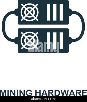 Bergbau auf das Symbol Hardware. Schwarzweiß-Design von crypto Währung Kollektion. UI. Pixel Perfect einfache Piktogramm Bergbau Symbol Hardware. Web Design, Ap Stock Vektor