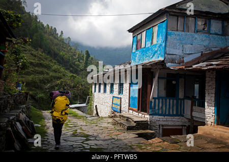 Hostel in Tolka. Annanpurna trekking. Nepal Stockfoto