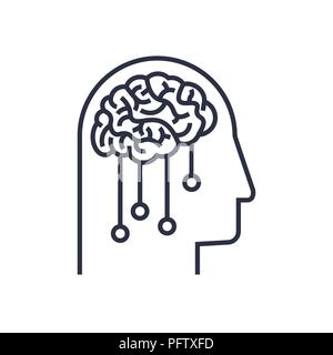 AI Konzept Logo. Kopf und Gang. Vektor Logo für Web sites, Ui und andere Stock Vektor