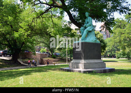 Hans Christian Andersen Skulptur, zuerst 1893 Kolumbianische Welt Messegelände angezeigt und in Lincoln Park im Jahr 1897 installiert. Stockfoto