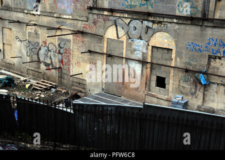 Verfallene Häuser auf Hampton Zeile Halt, Bath, Somerset England Großbritannien Stockfoto