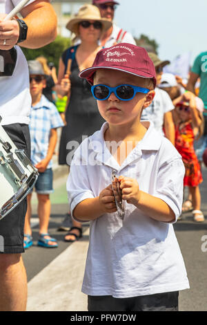 Parade der Riesen, Les Feste de Gayant, ein jährliches Festival der Riese als Symbol von Douai, wenn große Büsten, die die Gayant Stockfoto