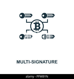 Multi-Signature Symbol. Schwarzweiß-Design von crypto Währung Kollektion. UI. Pixel Perfect einfache Piktogramm multisignatur Symbol. Web Design, Ap Stockfoto