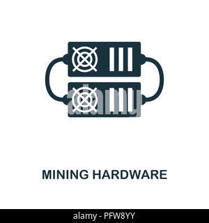 Bergbau auf das Symbol Hardware. Schwarzweiß-Design von crypto Währung Kollektion. UI. Pixel Perfect einfache Piktogramm Bergbau Symbol Hardware. Web Design, Ap Stockfoto