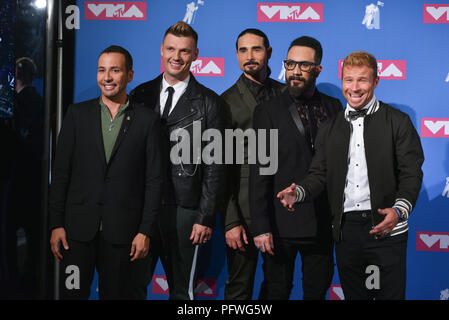 Backstreet Boys - A.J. McLean, Howie Dorough., Nick Carter, Kevin Richardson und Brian Littrell nehmen an der 2018 MTV Video Music Awards in der Radio City M Stockfoto