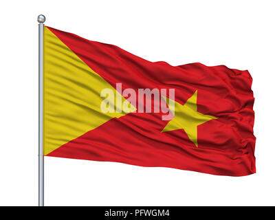 Tigray Region Stadt Fahne Fahnenmast, Äthiopien, isoliert auf weißem Hintergrund Stockfoto