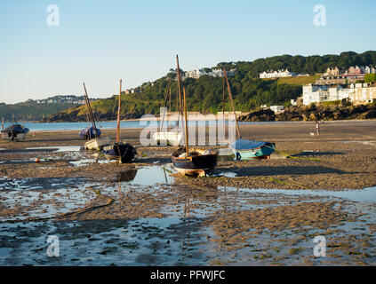 Panorama Hafen von St Ives Cornwall bei Ebbe Juli 2018 Stockfoto