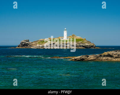Mit Blick auf die Bucht von godrevy Godrevy Leuchtturm Stockfoto