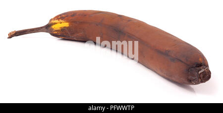 Faule Banane isoliert auf weißem Hintergrund Stockfoto