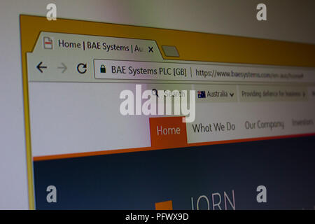 BAE Systems Website Homepage Stockfoto