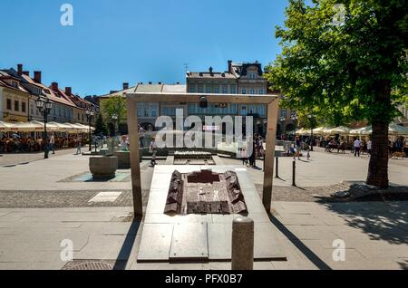 BIELSKO-BIALA, Polen - 13. MAI 2018: die Schönen historischen Markt in Bielsko-Biala, Polen. Stockfoto