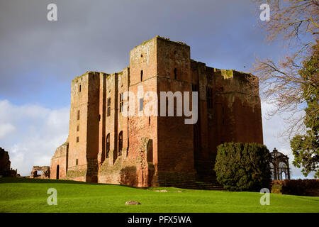 Februar 2016 - Die Ruinen von Schloss Kenilworth, Großbritannien; es eine wichtige historische Rolle gespielt und war Gegenstand der längste Belagerung in Englisch Geschichte Stockfoto