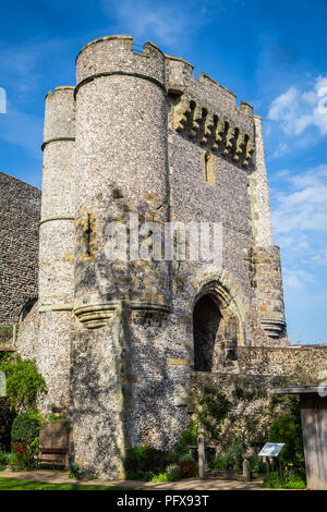 Lewes, 21. April 2018 - Barbican von Lewes Castle, Lewes, East Sussex, England Stockfoto