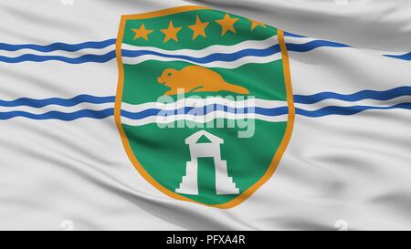 Flagge der Stadt Surrey, Kanada, British Columbia, Provinz, Detailansicht Stockfoto