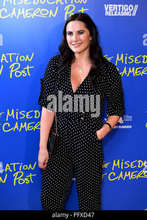 Kat Shoob Teilnahme an Der fehlerziehung von Cameron Post galavorstellung an der Picturehouse zentral in London. Stockfoto