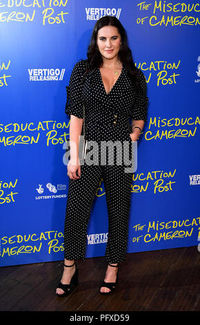 Kat Shoob Teilnahme an Der fehlerziehung von Cameron Post galavorstellung an der Picturehouse zentral in London. Stockfoto