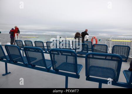 Die Northlink Fähre von Scrabster nach Stromness die Pentland Firth Kreuzung in abgehackt Meere Stockfoto