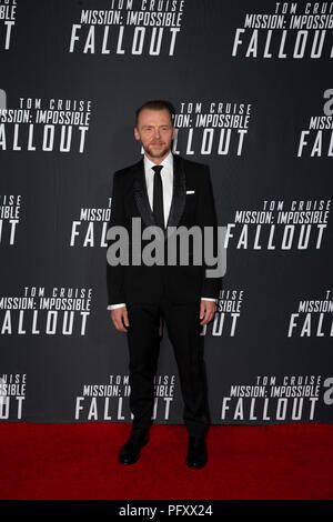 Schauspieler Simon Pegg Spaziergänge die rote Caret vor ein Screening von Mission Impossible Fallout ein das Smithsonian National Air und Space Museum am 22. Juli in Washington, DC. Stockfoto