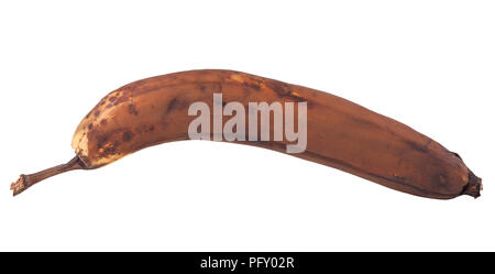 Faule Banane isoliert auf weißem Hintergrund Stockfoto