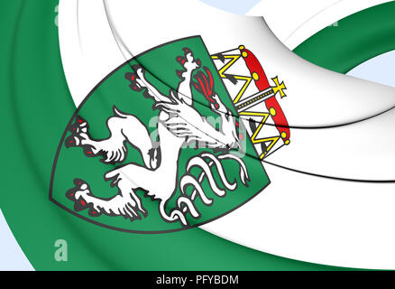 3D-Markierung der Steiermark, Österreich. 3D-Darstellung. Stockfoto