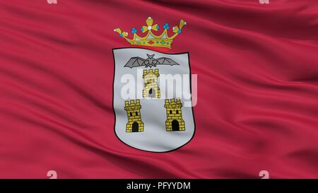 Flagge der Stadt Albacete, Spanien, Detailansicht Stockfoto