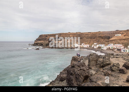 Die traditionelle Fischerei Häuser in Puertito de Los Molinos, Fuerteventura, Kanarische Inseln, Spanien. Stockfoto