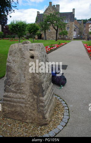 Jedburghs Rock of Ages. John O'Groats (Duncansby head) zu den Ländern Ende Ende Trail zu beenden. Scottish Borders. Schottland. Großbritannien Stockfoto