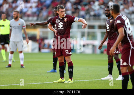 Andrea Belotti von Torino FC während der Serie ein Fußballspiel zwischen Torino FC und As Roma. Stockfoto