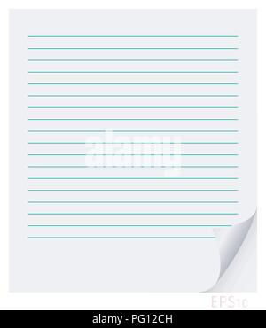 Vector Abbildung: ein Blatt Papier im Einklang mit der curl Stock Vektor