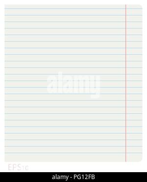 Vector Illustration eines sauber notebook Blatt im Einklang mit den Feldern Stock Vektor