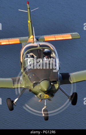 SK-61 SCOTTISH AVIATION BULLDOG DER SCHWEDISCHEN LUFTWAFFE historischen Flug. Stockfoto