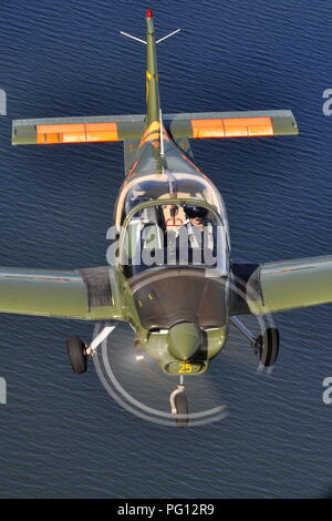 SK-61 SCOTTISH AVIATION BULLDOG DER SCHWEDISCHEN LUFTWAFFE historischen Flug. Stockfoto