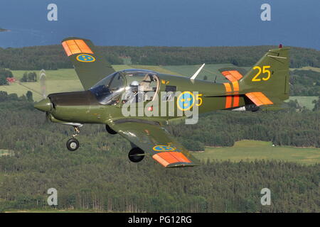 SK-61 SCOTTISH AVIATION BULLDOG DER SCHWEDISCHEN LUFTWAFFE historischen Flug. Stockfoto