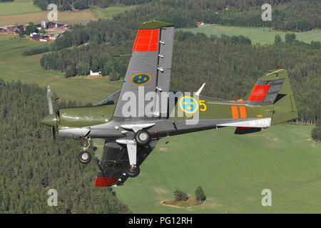 SK-61 SCOTTISH AVIATION BULLDOG DER SCHWEDISCHEN LUFTWAFFE historischen Flug. Stockfoto