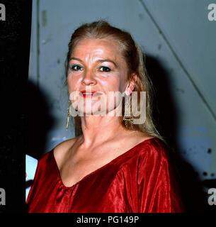 Die deutsche Schauspielerin und Sängerin Eva-Maria Hagen. Das Bild wurde am 3. September 1985 aufgenommen. Stockfoto