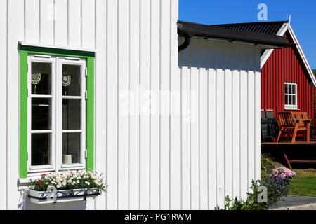 Ferienhaus Fischerdorf, Ballstad, Lofoten, Nordland County, Norwegen Stockfoto